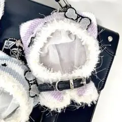 10cm　ぬいぐるみ服　パープルのポンチョ　ぬい服