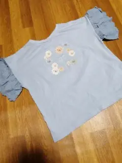 ポンポネットジュニア　PAUL & JOE コラボ　花柄フリル袖Tシャツ　S