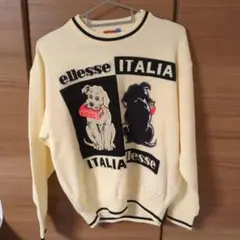 ellesse GOLF　犬プリント セーター Mサイズ 日本製