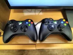 XBOX360コントローラー　2個セット　無線有線各1　新品スティックに交換済