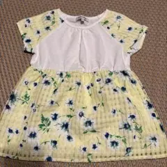 花柄イエローチュニック 100cm