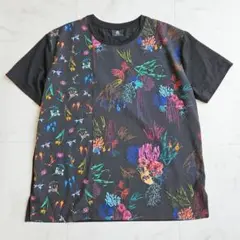 美品　PSPaul Smith　花柄Tシャツ　トップス　ブラック　黒　派手　柄