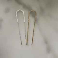 かんざし　ゴールド　シルバー　シンプル