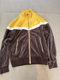 Nike ベロアジップアップ　イエロー/ブラウン
