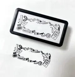 ミドリ　文房具柄　枠はんこ　浸透印