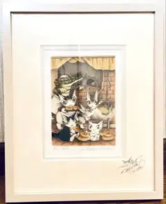 ✨希少✨ 未使用品　わちふぃーるど ダヤン 版画 　お寝坊な睡蓮 版画 ダヤン気球に乗る | わちふぃーるどオンラインショップ