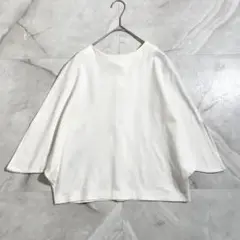 A17428 アドーア コットンバックボタンカットソー ドルマン 白 38