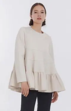 yori ぬくぬくティアードフリルブラウス36サイズ
