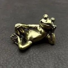 真鍮 置物 アンティーク ヴィンテージ ハンドメイド 動物 カエル 蛙2
