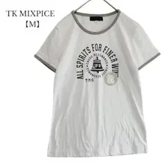 【TK MIXPICE】半袖 Tシャツ　プリント　白　ホワイト　Mサイズ