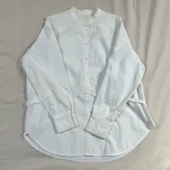 白シャツ ノーカラーシャツ セレクトモカ