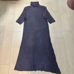 あみあん RiKiCo 橋詰力子 サマーニットロングワンピース パープルM〜XL
