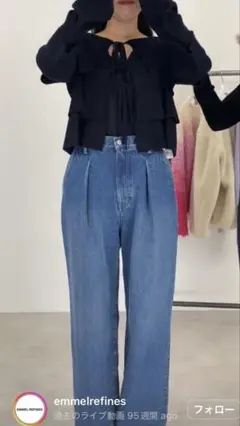 美品！エメルリファインズ★インタックワイドデニム