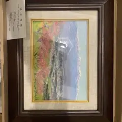 国立秀雄『安曇野山畑』油絵　直筆風景画　裏書サイン　高級額装 国立秀雄『安曇野山畑』油絵 直筆風景画 裏書サイン 高級額装