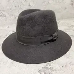 極美品 CA4LA カシラ ハット 兎毛100% 日本製 グレー リボン