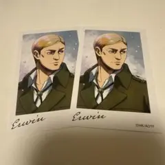 進撃の巨人　ポップアップ　チェキ風ランダムカード　エルヴィン×2枚セット