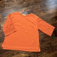 Honfleur オレンジ 五分袖 Tシャツ M