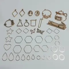 レジン 空枠 まとめ売り シルバー ゴールド 大ぶりあり