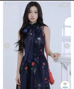 正規品　snidel バックリボンシフォンワンピース