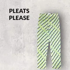 極美品 PLEATS PLEASE 19ss 総柄 プリーツパンツ イエロー