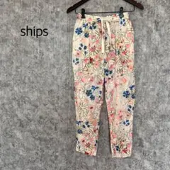 シップス　キュプラ　フラワー　パンツ