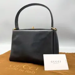 ✨極美品✨GUCCI オールドグッチ ハンドバッグ ターンロック レザー 黒