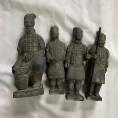 L)インテリア 置き物 中国　中華 兵馬俑　四川省 武将 4体セット