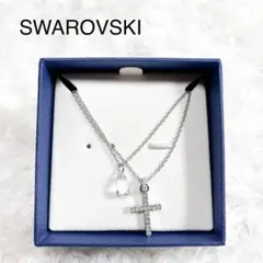 SWAROVSKI スワロフスキー ネックレス 十字架 2連