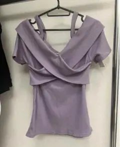 597 新品グレイル GRLパープルオフ ショルダー Lサイズ