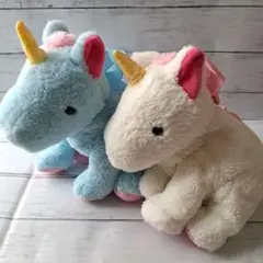 ユニコーン　ぬいぐるみリュック　ホワイト&ブルー　2つセット