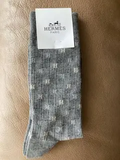 HERMES エルメス グレー ソックス H ロゴソックス