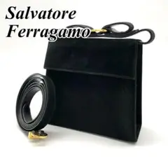 フェラガモ ヴァラリボン ミニハンドバッグ 2way スエード 斜め掛け可能