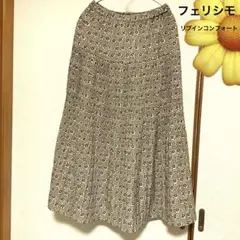 フェリシモ、Live in comfort★花柄フレアロングスカート、M