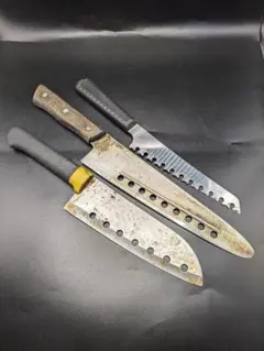 129 【ジャンク】　包丁　3本セット　まとめ　三徳包丁　ナイフ　調理器具