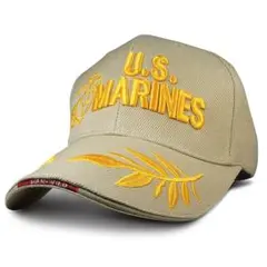 USMC アメリカ海兵隊 ３D刺繍 キャップ 帽子 アポロキャップ サンド
