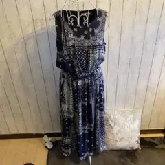 バンダナ柄ロングワンピース