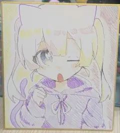 オリジナルイラスト 女の子 色紙