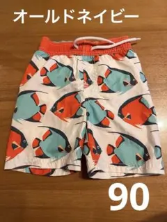 サカナ柄　水着 2T 90cm オールドネイビOLD NAVY