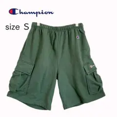 【美品】Champion ハーフパンツ ショートパンツ メンズ 緑 オリーブ S