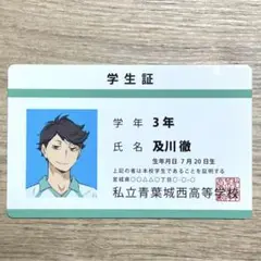 及川徹 学生証 ハイキュー!! 青葉城西 バラエティカード 古舘春一
