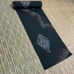 【新品未使用】西陣高級御召－２＜緑・金銀糸使用・刺繍・西陣謹製＞着尺　正絹　反物