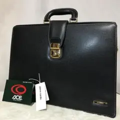 極美品　ACE×PIERRE CARDIN ブリーフケース　ダレスバッグ　黒 美品 ダレスバッグ ビジネスバッグ ブリーフケース レザー 本革