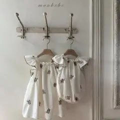 monbebe コットンフラワーロンパース