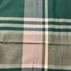 緑とベージュのチェック柄生地 110×200cm