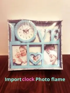 輸入 未使用 / Clock Photo flame 時計付きフレーム