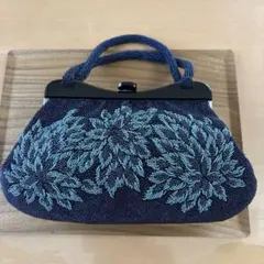 ビーズバッグ　ビーズ刺繍　花　ハンドバッグ　和装　レトロ