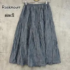 Rockmount ロックマウント スカート ストライプ リネン フレア 麻 S