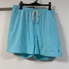 ポロラルフローレン　スイムショーツ　水着　水色　ワンポイント　XXL