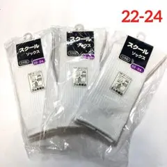 新品 ガクヤ スクールソックス 22-24cm 3足セット