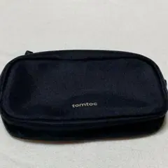コンパクトポーチ YKKファスナートラベルポーチ 撥水加工 ブラック